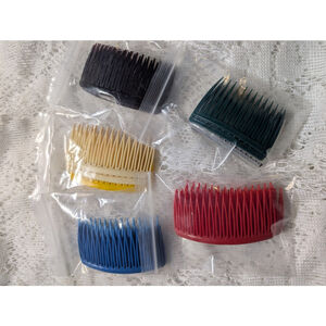 Vintage Set of 22 GOODY Plastic Hair Side Combs Made in USA 70's 80's Red Blue+